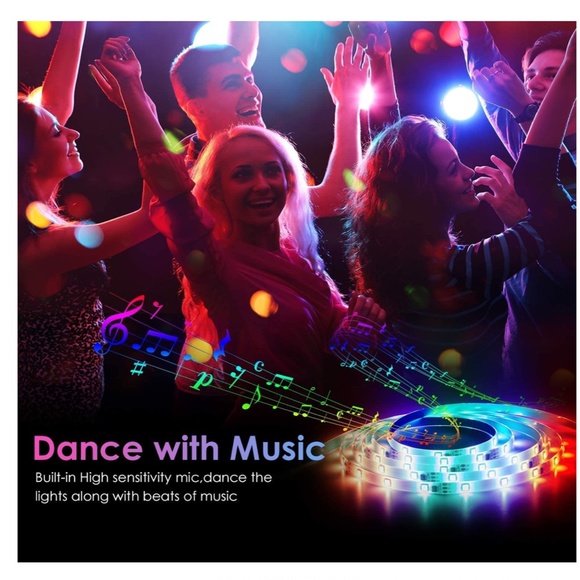 NEW Smart WiFi LED Light Strips Compatible with Alexa, 32.8ft Music Sync - Picture 3 of 7